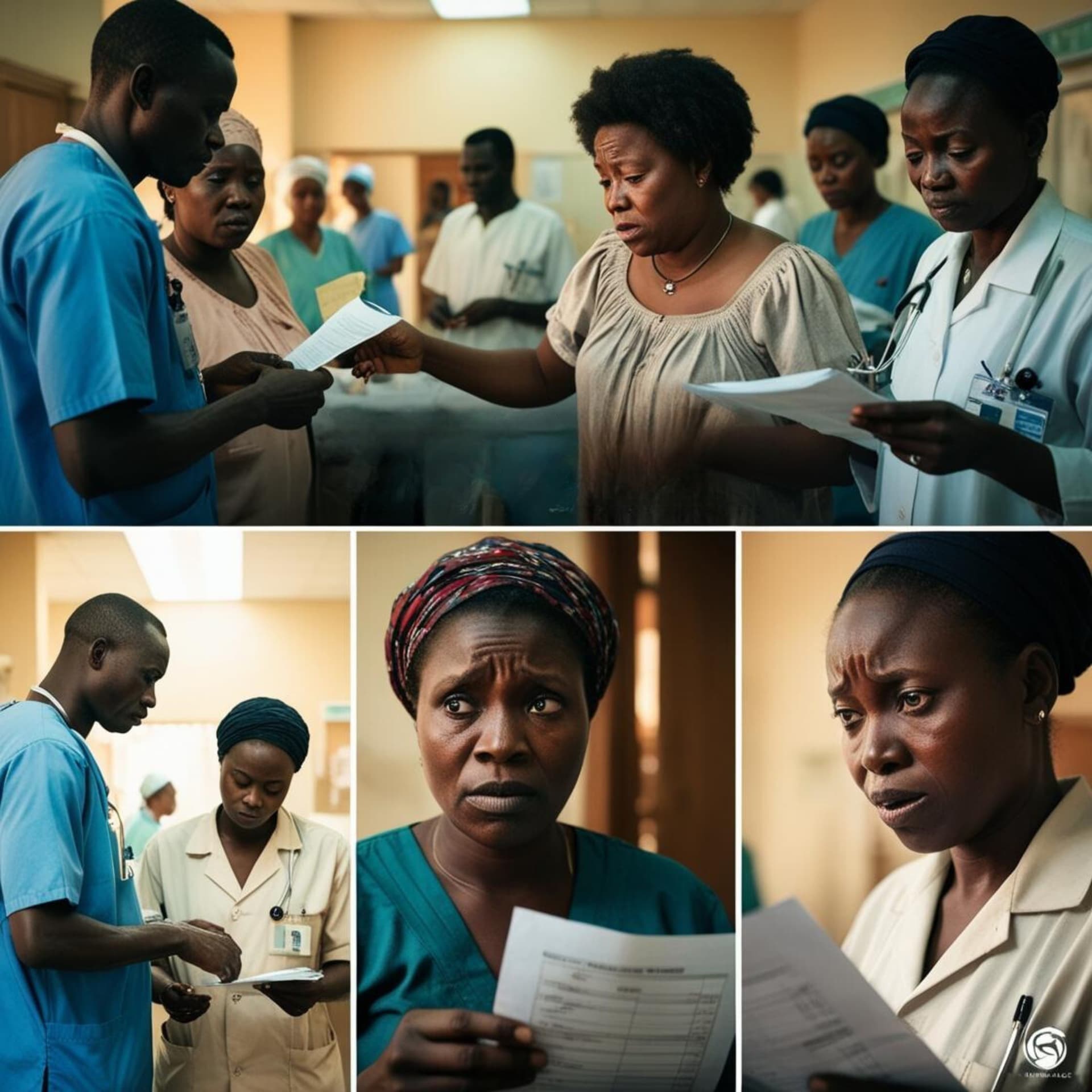People waiting in awfully long queques at a hospital
